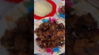 Eating fufu with cassava leaves and goat meat #shortvideo #burundian #food #fufu