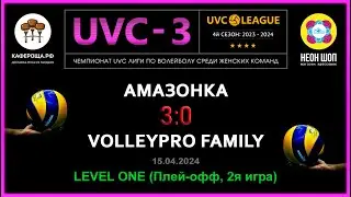 Амазонка - VolleyPro Family, UVC-3 (Девушки), LEVEL ONE (Плей-офф, 2я игра)