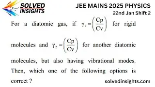 Specific Heat Ratio (&gamma;) for Diatomic Gas | JEE 2025 Physics Question Solution | Solved Insights