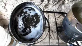 How to make real maple syrup - Boiling Maple Sap - Part 2