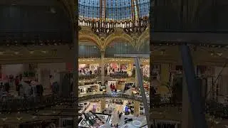 Shoppers in #galerieslafayette Coupole store. #paris #france #shorts