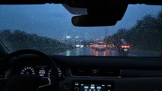 POV Driving In Heavy Rain On A Night Highway 🌧️ Relaxing Rain Sounds For Sleep & Stress Relief