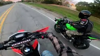 sunset ride w hash636 #fypシ #zx6r #summer #sunset