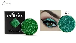 Niceface | Monochrome Eyeshadow Pressed Glitter | 12 Teal Turquoise | Glitter Verde Acqua