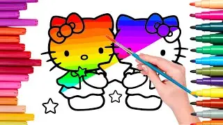 Let's Color Hello Kitty with Rainbow Colors | Fun Sanrio Coloring Tutorial for Kids