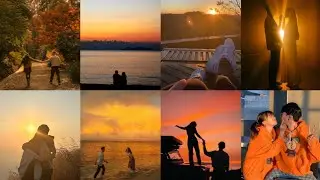 Couple Orange 🧡 Aesthetic Unique Photos Ideas 