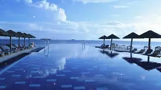 Infinity Pool Ambience & Bossa Nova Music & Waves Sound for Studying, Relaxing, & Sleeping - 10Hours