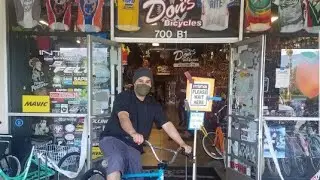 Getting a new bike at dons bike shop