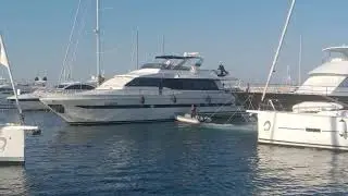 Elegance 82 ,docking skills - boat mooring stern to in the med