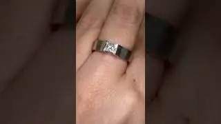 C908 Solitaire Princess Cut Diamond Bar Set Ring