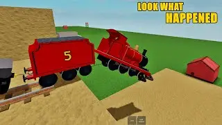James is racing way too fast, loses control, and crashes spectacularly into the barn! 2