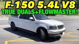 2001 Ford F-150 5.4L TRITON V8 TRUE DUAL EXHAUST w/ FLOWMASTER OUITLAWS!