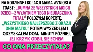 Na rodzinnym obiedzie tata wzniosł toast: „Dumny z moich dzieci – poza tym przegranym tutaj.