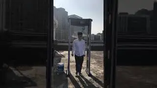 Waterproof Temperature Door Frame Metal Detector With Disinfectant Spray For Outdoor Use
