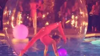 Water Sphere Bubble Contortionist, Las Vegas pool event