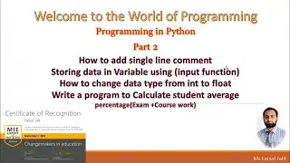 How to Calculate Student average percentage using python | python Scaffolding | Learn how to code