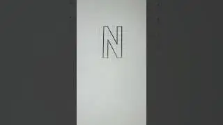 Double Stroke Vertical Capital Letters N #shorts #youtubeshorts #shortsvideo #lettering