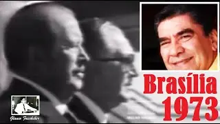 Radialista de JF, Glauco Fassheber narrando o encontro dos presidentes M&eacute;dice E Strossner em 1973