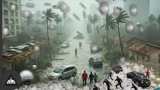 Chaos in Florida Today! Brutal Hail Storm Destroys Homes & Cars in Palm Bay & Miami