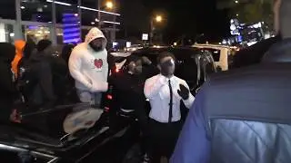 DaBaby aka Jonathan Lyndale Kirk and his entourage arrive at Bootsy Bellows nightclub in West Hollyw