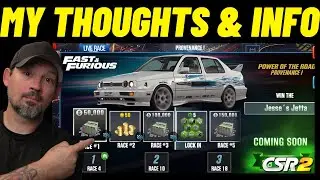 CSR2 F&F Provenance 1 - Things you need to know