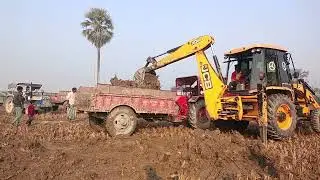 JCB 3dx loding tractor Mahindra swaraj and power track video...
