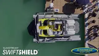 Aerial view of the SwiftShield on a FloatLift @ Miami International Boat Show