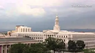 Dark skies over Denver. Two lightning strikes in this shirt video. #cowx