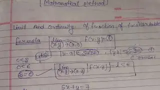 B. S. C math 3rd semester Limit And Continuity Function Of Two Variables complete toipc 
