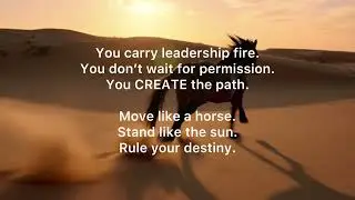You CREATE the path.Move like a horse.Stand like the sun.Rule your destiny