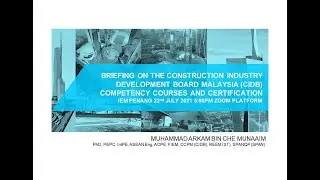 Briefing on the Construction Industry Development Board (CIDB) Competency Courses and Certification