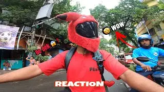 Pikachu helmet cover reaction public ||  😂❤️