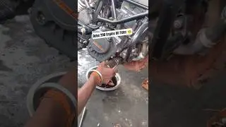 Duke 200 Engine Oil Changing 🧐! Duke 200 3rd Service #shorts #ktm #shortvideo #duke200 #viral #rider