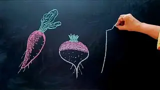 #Easy #vegetables #Draw #blackboardart How to Draw vegetables on blackboard