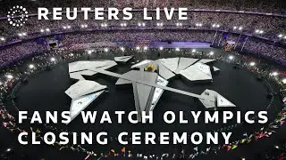 LIVE: Fans watch the Olympics closing ceremony in Paris