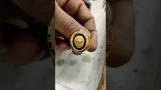 black sheet 🦁lion face gold ring 9gm waght#shorts #creativejewelleryy