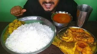 Eating spicy fish curry and rice | fish curry and rice eating show | fish curry and rice mukbang ...