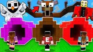 SOBREVIVA AO CERVO! ESCOLHA PORTA CERTA 99 NOITES NA FLORESTA NO MAPA MINECRAFT