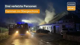 KALBACH: Flammen im Obergeschoss eines Hauses - Drei verletzte Personen