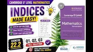 Exercise 22.2 (Q 1,2,3) Full Solution | Cambridge O' Level Math (Hodder 2nd Ed) | Step-by-Step Guide