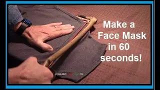 60 second, NO sew, Comfortable Face Mask Bandana. How to make quick!