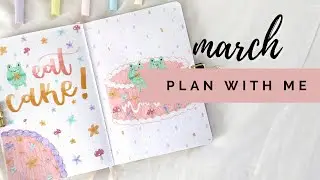 PLAN WITH ME | March 2021 Bullet Journal Setup | Frog Cake!!