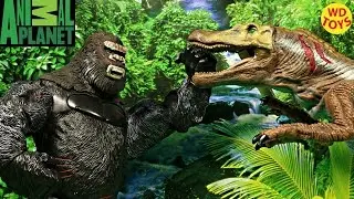 New Animal Planet Wildlife Tree House King Kong Vs Spinosaurus - Jurassic World Unboxing - WD Toys