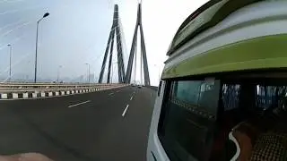 360 Video | Crossing the Bandra&ndash;Worli Sea Link, Bombay / Mumbai, India 2017 HD
