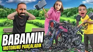 POYRAZ ELİF BABASININ MOTORUNU PARAMPARÇA YAPTI!!BABAM ÇILDIRDI!!