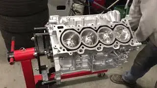 Supercharged Toyota Tundra 3UR-FE Forged Short Block Bottom End Turning Over For The First Time