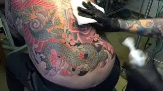 FREEHAND BACK PIECE TATTOO / LUCKY 13 TATTOO SASEBO