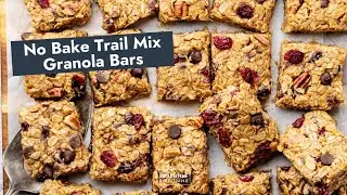No Bake Trail Mix Granola Bars (Homemade Chewy Granola Bars)