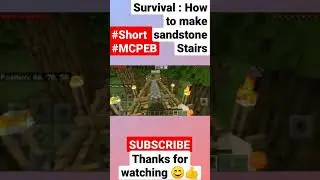 SURVIVAL : HOW TO MAKE SANDSTONE STAIR #Short #MCPEB #Minecraft #Survival