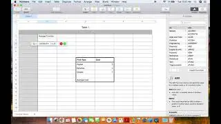 Average Function in Numbers for Mac